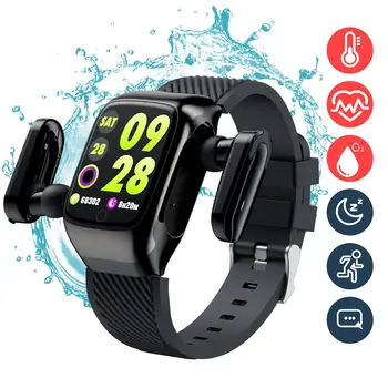 2020 Sport Ceas Inteligent TWS Cască Bluetooth 2 In1 Bărbați Femei Monitor de Ritm Cardiac Smartwatch Tracker de Fitness Pentru Android IOS