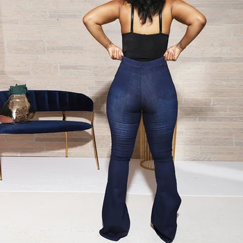 2020 Toamna Iarna Talie Mare Mama Blugi Flare Jeans Pentru Femei Denim Skinny Blugi Largi Picior De Sex Feminin Pantaloni Plus Dimensiune Femei