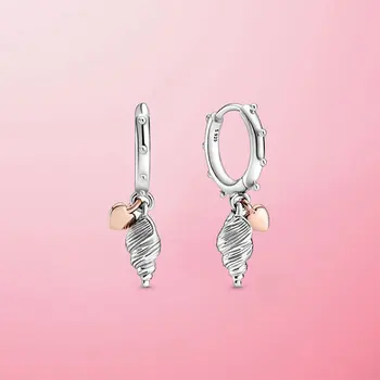 2020 Vara Noi Argint 925 Ocean Series Inima & Conch Shell Drop Original Pentru Femei Cercei Moda Bijuterii Cercei