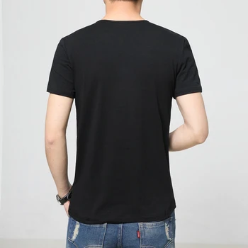 2020 Vara Noi Barbati Casual Moda T-shirt Bumbac Slim Fit Culoare Solidă Maneci Scurte Tee de sex Masculin Haine de Brand