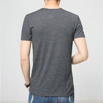 2020 Vara Noi Barbati Casual Moda T-shirt Bumbac Slim Fit Culoare Solidă Maneci Scurte Tee de sex Masculin Haine de Brand