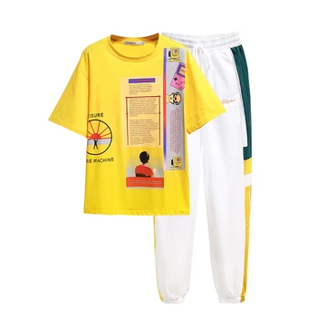 2020 Vara Noi de Moda casual, Elevii Liber 2 Peice Set Jogging Femei Scurt Tinute Streetwear Moda pentru Femei Costum de Sport