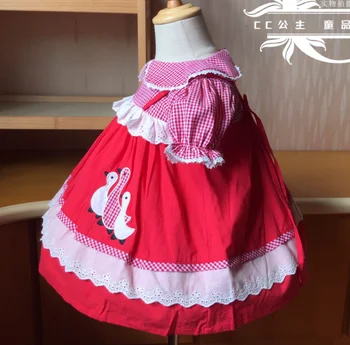 2020 vara Noi Sosiri spaniolă copii duck Brodate Rochie de printesa fată Copil Drăguț carouri de cusut rochie de bal rochie