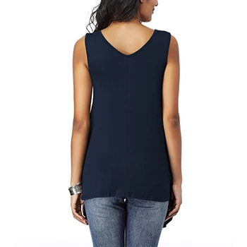 2020 Vară Fără Mâneci Topuri Femeile V-Neck Bluze Casual Criss Cross Topuri Tricou De Culoare Solidă Neregulate Topuri Largi Camisas Mujer
