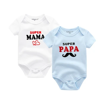 2020 îl Iubesc pe Tata Mama Copii Haine Fata Nou-născut 0-24M Unisex din Bumbac Costume Maneca Scurta Baby Boy Haine de Imprimare Roupas de bebe