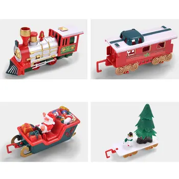2020New Crăciun Electric vagon de Tren Jucărie pentru Copii Electric Jucărie Tren Set de Curse de Transport Rutier Jucării