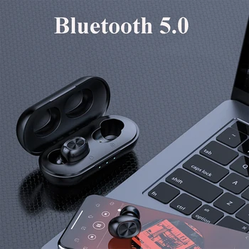 2021 B5 TWS Bluetooth Căști fără Fir 5.0 Touch Control Căști Impermeabil 9D Muzica Stereo Cască 300mAh Putere Banca