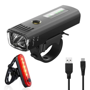 2021 Bicicletă Nouă Lumină Set USB Reîncărcabilă Biciclete Fata Far Stop Spate 4 Moduri
