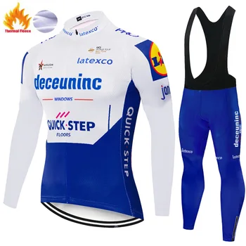2021 Echipa quick step Bărbați ciclism jersey Termică Iarna Fleece winter ciclism jersey 20D uniforme ciclismo în aer liber, ciclism pantaloni
