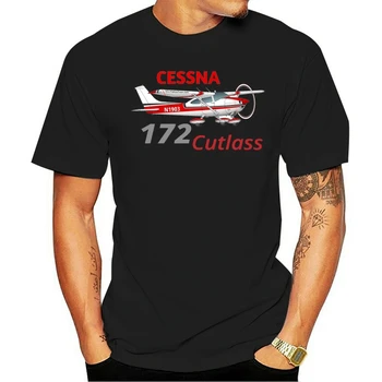 2021 Moda casual bumbac T-shirt de Vară Mâneci Scurte Cessna 172 Cutlass RG (Roșu) - Avion Personalizat cu N# Camasa