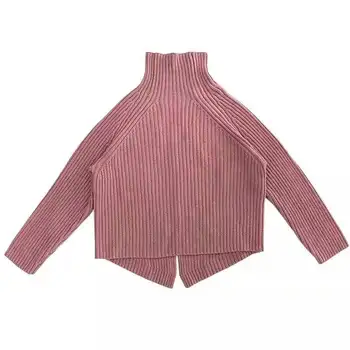 2021 Noi Femei Toamna Iarna Stil coreean Tricotaje Guler Cald Pulover de Culoare Solidă Minimalist Elegant Pulover Y241