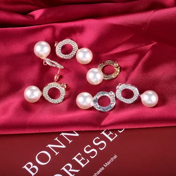 2021 nou de lux retro halo Pearl argint 925 cercei pentru femei, cadou de Ziua Îndrăgostiților bijuterii en-gros E5492