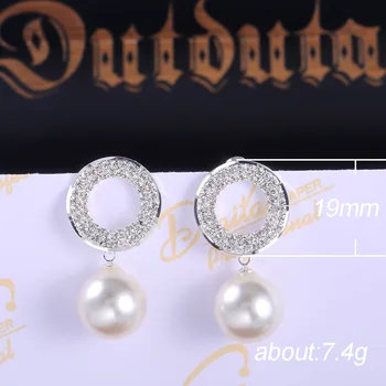 2021 nou de lux retro halo Pearl argint 925 cercei pentru femei, cadou de Ziua Îndrăgostiților bijuterii en-gros E5492