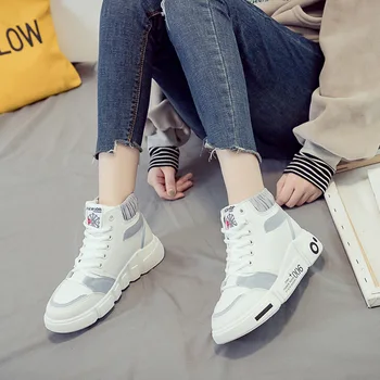 2021 Primăvara anului Nou High-top Alb Pantofi de sex Feminin coreeană Student Placa de Alergare Pantofi Plat Pantofi Casual Pantofi de sex Feminin
