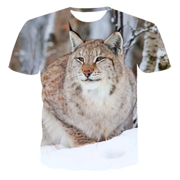 2021 Vara 3D Noi Bărbați Animal T-Shirt Îmbrăcăminte Regelui Zăpadă (Snow Leopard) Poza cu Maneci Scurte de Mari Dimensiuni 110-6XL (Personalizabil)