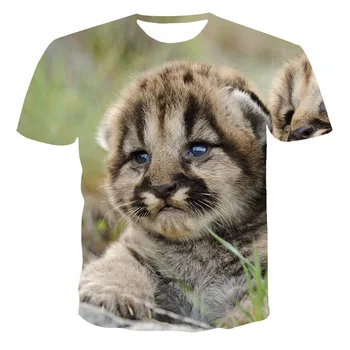 2021 Vara 3D Noi Bărbați Animal T-Shirt Îmbrăcăminte Regelui Zăpadă (Snow Leopard) Poza cu Maneci Scurte de Mari Dimensiuni 110-6XL (Personalizabil)