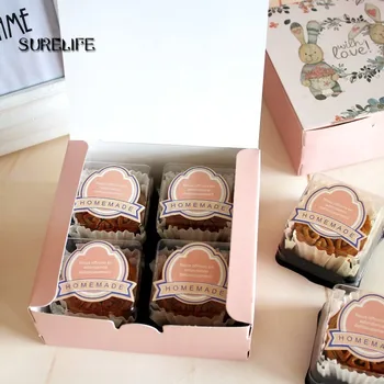 20buc 12*12*4.5 cm iepure și prietenii design Brânză Tort de Hârtie Caseta de Cookie Containere de Ambalare cadou de Nuntă de Crăciun Utilizare