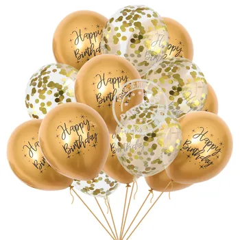 20buc 12inch Imprimate Happy Birthday cu Baloane Pentru Adulti Decoratiuni Petrecere copii Aurul Verde Balon Latex Mix Confetti Balon Globo