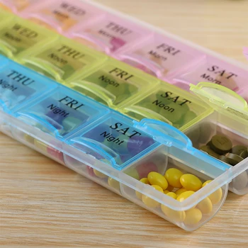 21 Compartimentul pastila caz de o săptămână Transparent 7day pastila organizator pentru puerple pil cutie de 3 ori pe zi, cutie de medicina