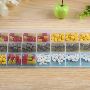 21 Compartimentul pastila caz de o săptămână Transparent 7day pastila organizator pentru puerple pil cutie de 3 ori pe zi, cutie de medicina
