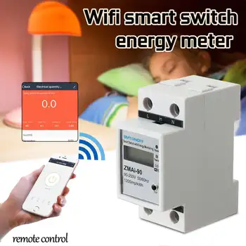 220V monofazat WIFI Inteligent Contor de Energie Consumul de Energie kWh Meter wattmeter Wifi de Control de la Distanță Comutator de Control Monitor