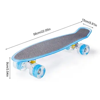 22in Cruiser Skateboard Bord Copiii Portabil Skateboard-ul cu LED-uri Lumina Roți Perfect pentru Adulți, Adolescenți în aer liber Me