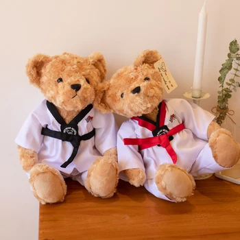 25/35cm Nou Drăguț Ursuleț de pluș Taekwondo Pui de Urs Papusa Cuplu Copil Mic Ursuleț de Pluș Jucărie Valentine Xmas cadou de Ziua de nastere Pentru Copii