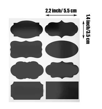 250Pcs/Rola Tabla Etichete autocolant pvc negru etichete pentru bucatarie Borcane Mason Autocolante Detașabil, rezistent la apa Tablă Autocolant