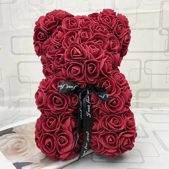 25cm Crescut Urs Teddy Bear Artificiale Spuma de Trandafiri pentru Fereastra de Afișare pentru Totdeauna Rose Floare Veșnică Nunta Îndrăgostiților Cadouri