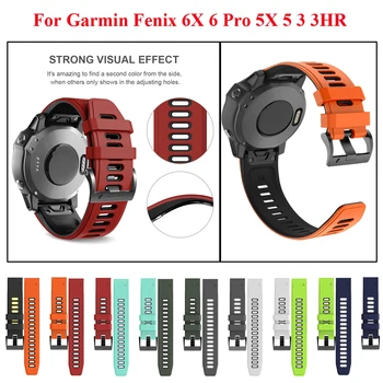 26 22 20 mm Watchband Pentru Garmin Fenix 6 6X Pro 5 5 Plus 3 ORE de Silicon Trupa Fenix6 Fenix5 Ceas de Eliberare Rapidă Easyfit Curea de mână
