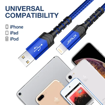 2packs JSAUX Ifm Cablu USB iPhone Încărcător pentru iPhone 11 Pro X XS 2.4 O Încărcare Rapidă Cablu Lightning pentru iPhone SE Cablu de Date USB