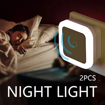2pc Lumina de Noapte LED Mini Senzor de Lumină de Control 230V Lumina de Noapte Lampă pentru Copii Dormitor de Economisire a Energiei Lampa de Cameră Decor Lumini