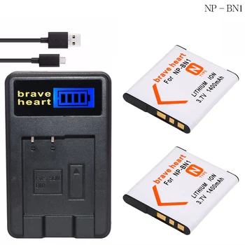 2x bateria NP BN1 NP-BN1 Acumulator NPBN1 + Incarcator Pentru Sony DSC - WX100 WX9 WX50 WX7 W510 W320 W310 W330 TX10 TX100 T110D Camera