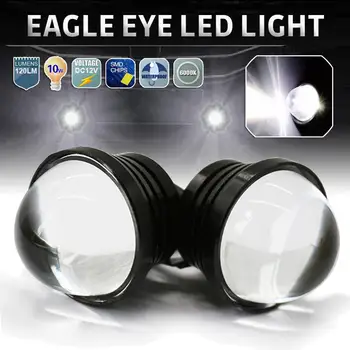 2x Ochi de Vultur Lampa 4014 SMD LED DRL Ceata Lumini de Zi 12V 6000K 120LM Mașină Coada de Lumină Lumina un bec de Rezervă pentru Mașina Motobike
