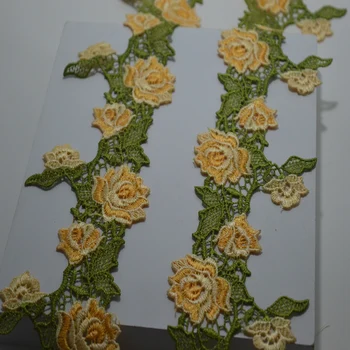 2Yds/Lot 9cm latime culoare(galben, verde mixt)florale Venise Tapiterie cu Design pentru rochii de Mireasă și de Îmbrăcăminte Decoration18082401