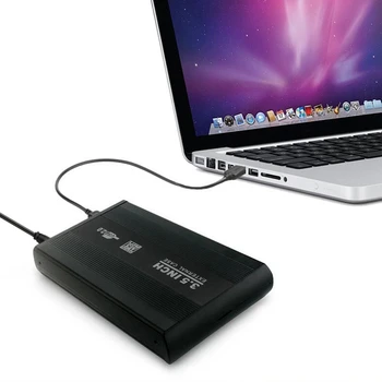 3.5 Inch USB 2.0 SATA HDD Extern Disc Cutie de Hard Disk Cabina de Caz Capacul de Stocare Extern Cutie cu Cablu USB-Plug SUA
