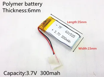 3.7 V 300mAh baterie Litiu Polimer Li-Po Baterie Reîncărcabilă de alimentare Pentru Mp3 bluetooth GPS electronice mobile 601535
