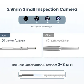 3.9 mm USB Otoscop cu 4.5 Inch Ureche Camera de Inspecție Ureche Aplicare cu 6 Led-uri de 1.0 MP HD Ureche Endoscop Cu 2500AMH