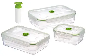3 BUC Bucatarie de Depozitare a Alimentelor Cutie Cadou din Plastic Etanș Recipient Vid cuptor cu Microunde masina de spalat Vase cu 1 Buc Pompă Manuală