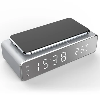 3 In 1 Ceas Cu Alarmă Digital Cu Termometru Desktop Electric Led Ceas Cu Alarmă Cu Telefon Mobil Încărcător Wireless Accesorii