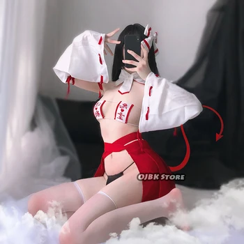 3 Tipuri de Femei Set de Lenjerie Kimono-Îmbrăcăminte Vrăjitoare Uniformă de Lux Sexy costume Drăguț Pentru a se potrivi pentru fete Japoneze Anime cosplay