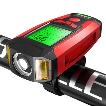 3-în-1 Faruri de Bicicletă USB Reîncărcabilă cu cronometru claxon lampă 5 Moduri de Iluminare MTB Fata de lumina Pentru Bicicleta Accesorii pentru Biciclete