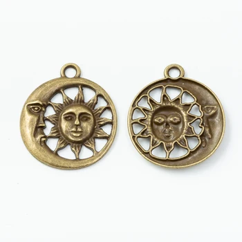 30 de piese de retro de metal aliaj de zinc Sun moon pandantiv pentru DIY bijuterii handmade colier face 6785