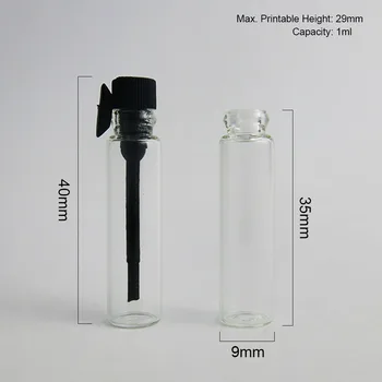 300pcs 1ml Mini Pahar Mic de Sticla de Parfum 1cc Sticlă Probă cosmetice Reîncărcabile Sticle Flacoane