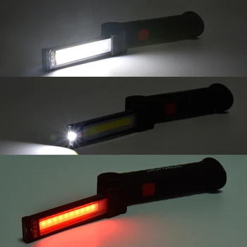360 de Rotație Multi-funcție USB Reîncărcabilă COB+LED-uri de Urgență fără Fir Worklight Pliabil Lumina Cu Magnet Și Cârlig