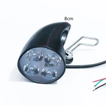 36V 48V eBike Lumina Scuter Lampa de Biciclete Electrice 4 LED-uri Față Faruri Ultra-Luminos lumina Reflectoarelor cu Corn