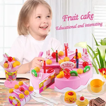 38-75Pcs Copii Tort Pretinde Juca Bucătărie, Jucării, Fructe de Tăiere Tort de Siguranță Alimentară, Seturi de Joaca casa de jucărie pentru Copii Fete