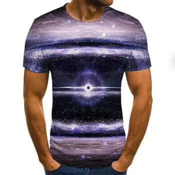 3D T-shirt pentru bărbați model neregulat imprimat cu maneci scurte casual de vara gât T-shirt formă de distracție model de imbracamintea de strada