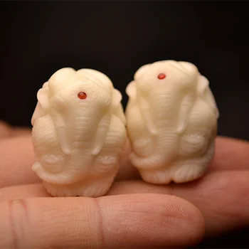 3Pcs/lot en-Gros Tagua Nuci Sculptate de Mână, Cap de Elefant Ganesha Pandantiv Norocos Pentru a Face Bijuterii Naturale de Fildeș Piuliță de Lemn Farmece