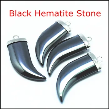3pcs natură negru piatra hematit noi femei pandantive pandantive bijuterii dimensiunea 32x12mm de lux colier cu pandantive